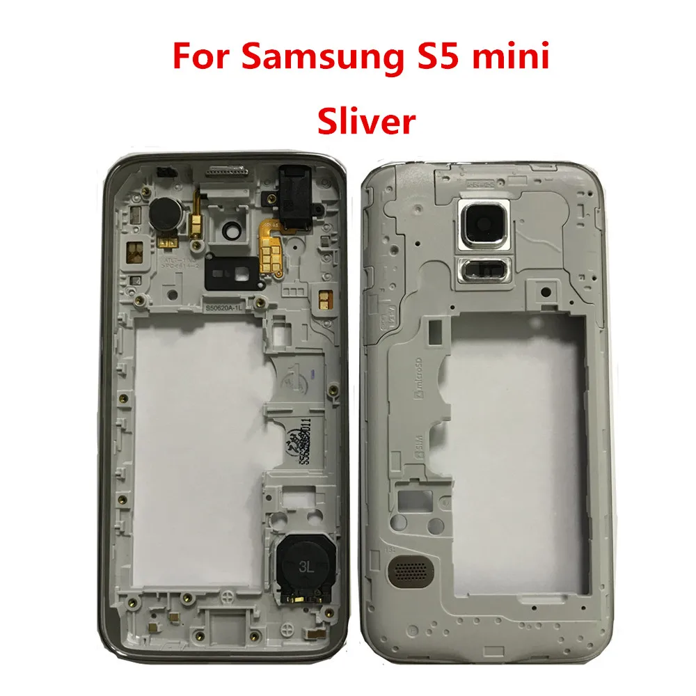 

Original Mid Middle Frame Plate Bezel Housing Camera Cover For Samsung Galaxy S5 mini g800f Single card
