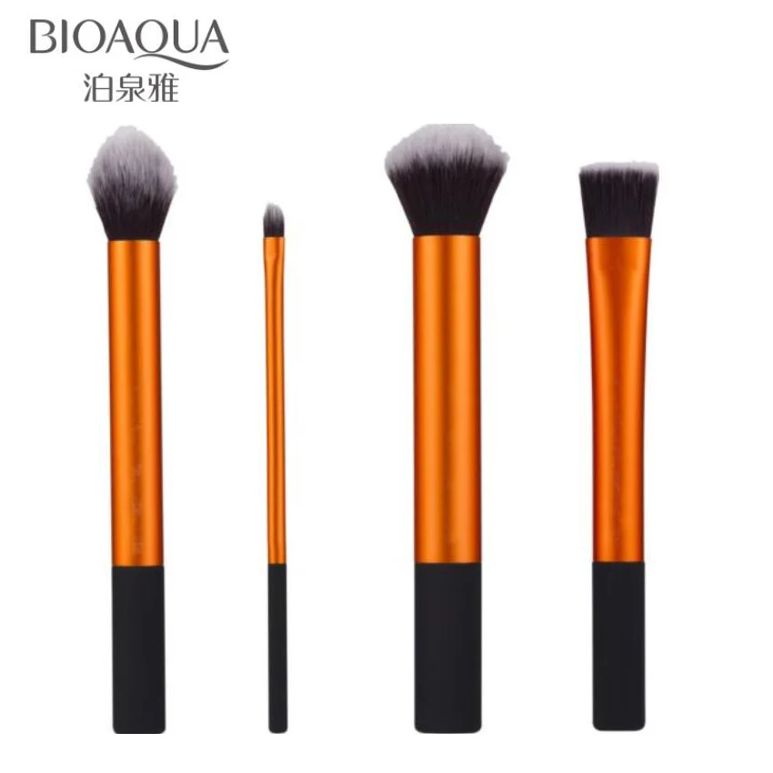 

BIOAQA Professio Face Makeup Brushes Collection Kit Sponge Picks Brushes Set Full Sized Head Compact Handle Mini 4pcs Brush Set