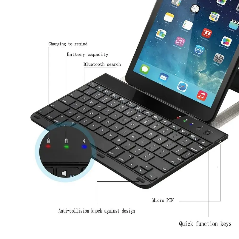 Чехол для планшета Беспроводная Bluetooth клавиатура Apple iPad Air 2 чехол с клавиатурой