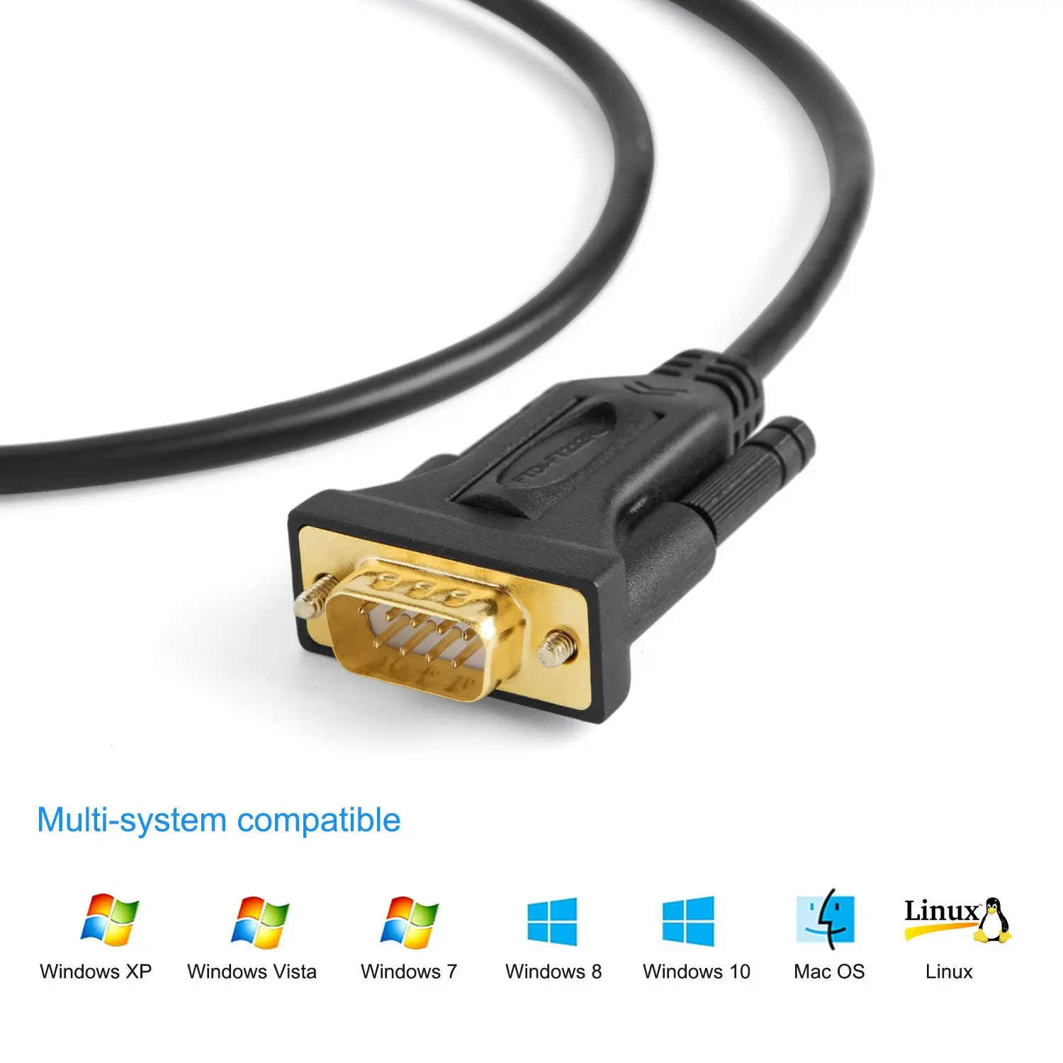 USB адаптер RS232 с чипсетом FTDI позолоченный 2 0 штекер DB9 последовательный конвертер