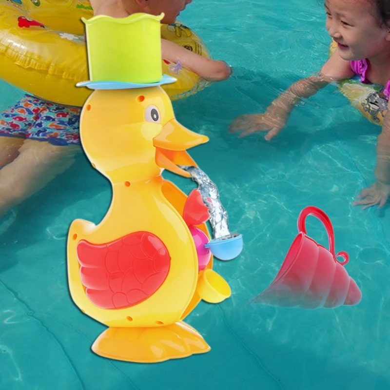 

Cute Duck Bath Shower Wheel Toy Baby Children Water Spraying Tool Bathroom Gift -m15