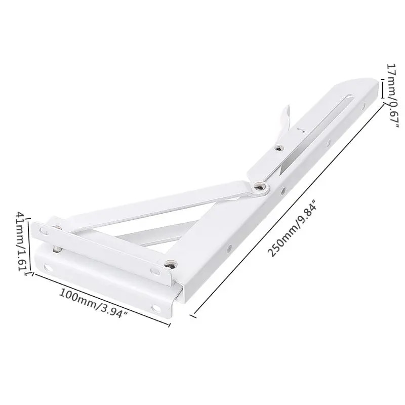 

K Shape 10" Triangular Folding Bracket Metal Release Catch Support Bench Table Shelf