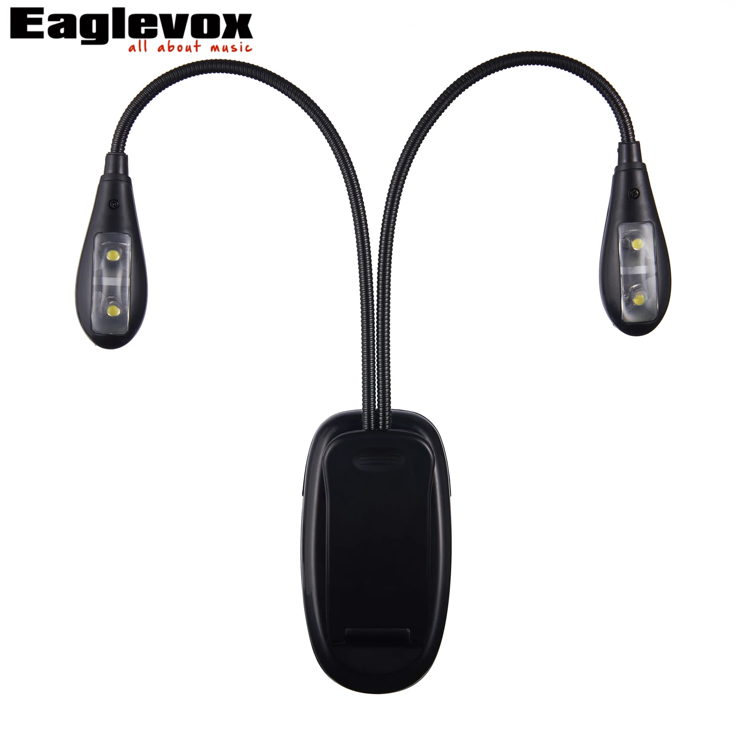 A mumuสีดำเพลงยืนแสงFlaxibleคลิปจองแสงLEDแบตเตอรี่/USBพลังงานโคมไฟอ่าน