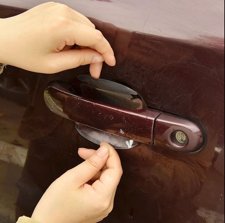 

2018 Special Offer Car door handle stickers film for skoda superb chevrolet captiva launch chevrolet aveo suzuki vitara dacia