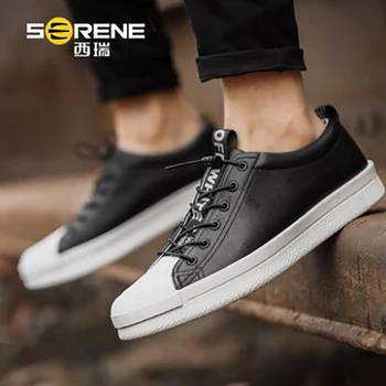 

Shell Sports Shoes for Men Summer Style Genuine Leather Casual Fashionable White Black Shoes Waterproof Height Increasing Shoes