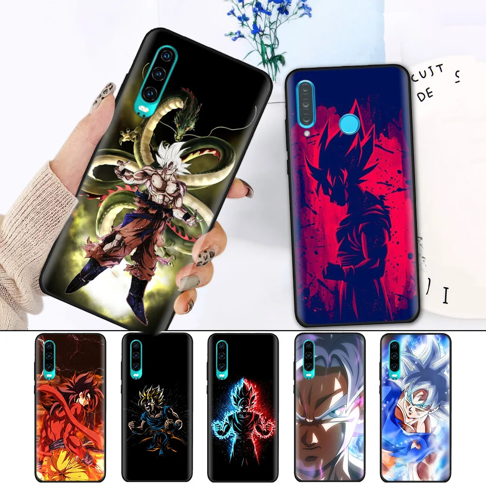

Black Silicone Cover Case for Huawei P30 P20 P10 Mate 20 10 Lite Pro Nova 4 4E 3E P Smart 2019 Plus Shell Dragon Ball DragonBall