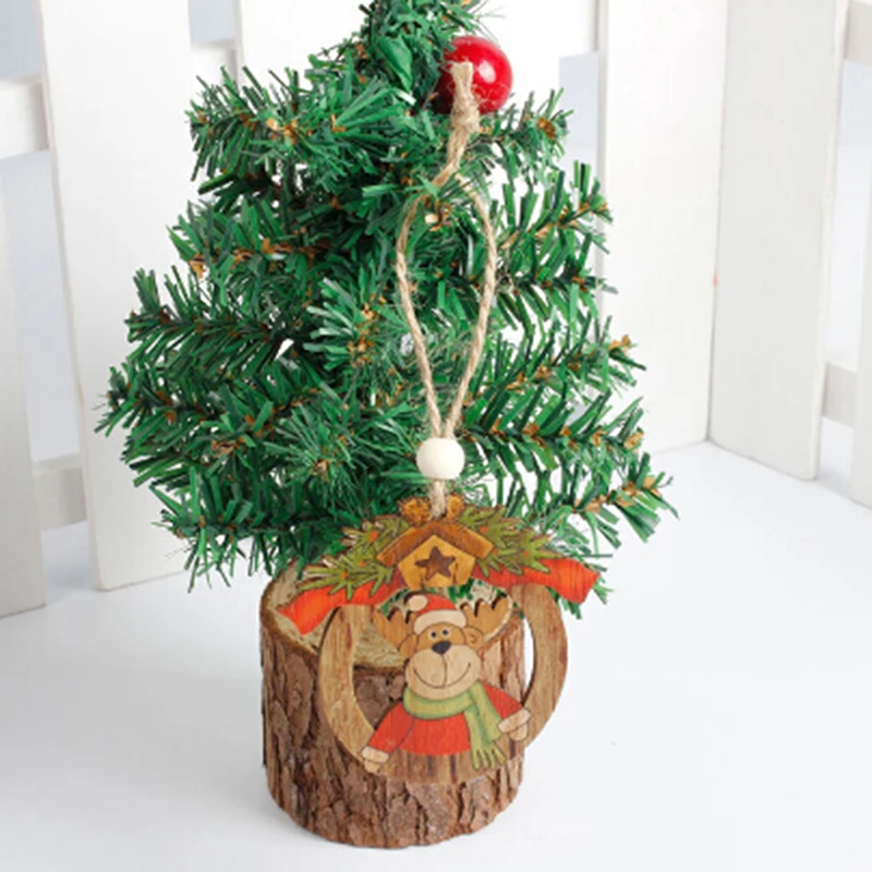 

Christmas Wooden Pendants Santa Claus Snowman Star Xmas Tree Drop Ornaments DIY Christmas Decorations Party Supplies Kids Gifts