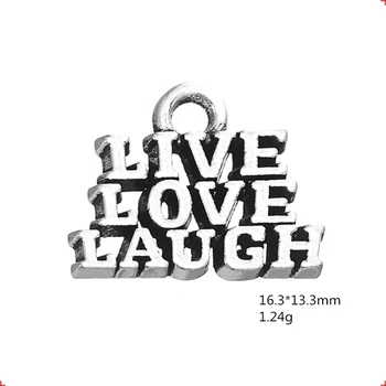 

Vintage Ancient Silver Live Love Laugh Letter Pendant Charms Jewelry Accessories For DIY Handmade Key Chains,Bracelets Making