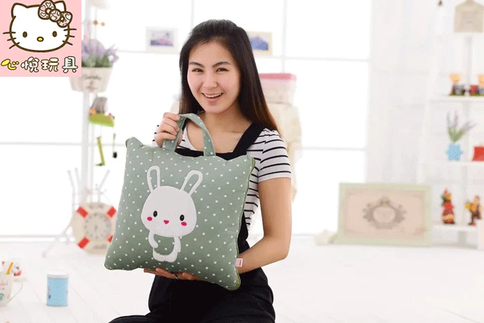 Милый мультфильм Helly kittykt волна Очаровательны кролик автомобиля кондиционер одеяло, Подушка Одеяло офис обед подарок