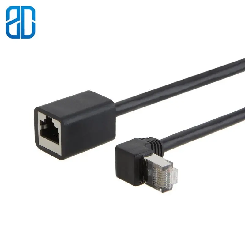 

CAT6 Ethernet Extension Cable Shielded 8P8C Ethernet Patch Cable,Up Angled Support Bandwidth Up to 250mhz 1.6ft/0.5m Black