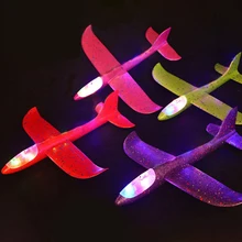 48 см самолет ручной бросок Летающий планер самолет из пеноматериала светодиодный светильник светящиеся игрушки для детей DIY модель самолета Дети мальчики подарок