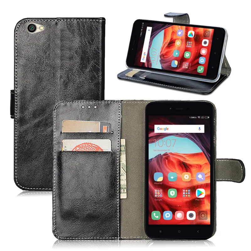 Case For Xiaomi Redmi Note 5A Prime Flip Leather Wallet Stand Holder Phone Bags Cases For Xiomi Redmi Note 5A/Y1 Protective