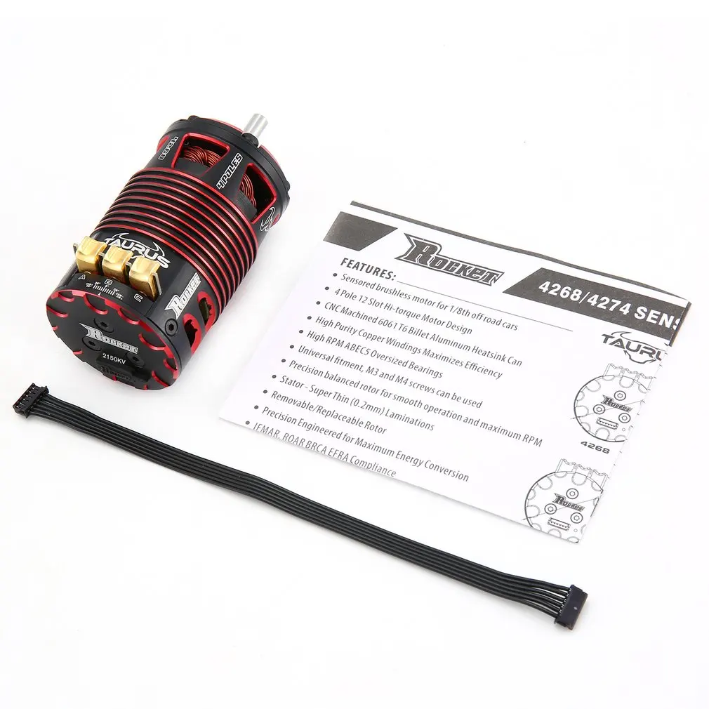 

Rocket 4268 2150KV Brushless Sensored Motor 4 Pole RC Car Motor For 1/8 Electric on road Touring Car Parts