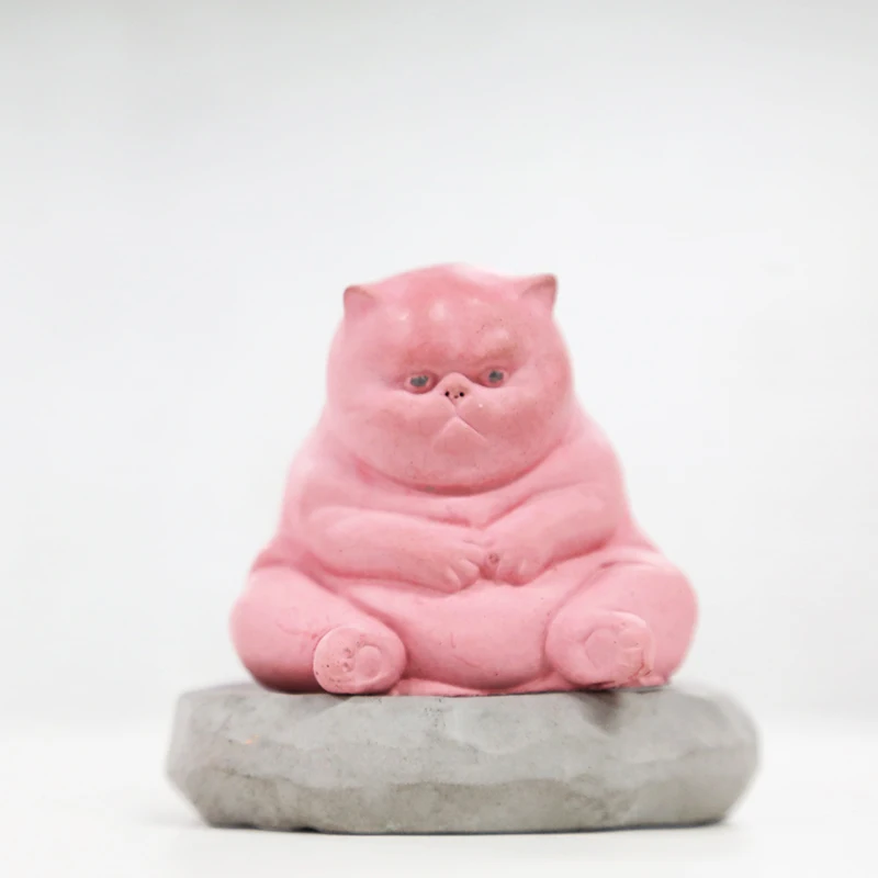 Concrete hand made silicone mold table top cement furniture cute cat