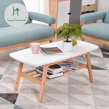 

Louis Fashion Coffee Tables Small Apartment Nordic Modern Simple Living Room Japanese White Solid Wood