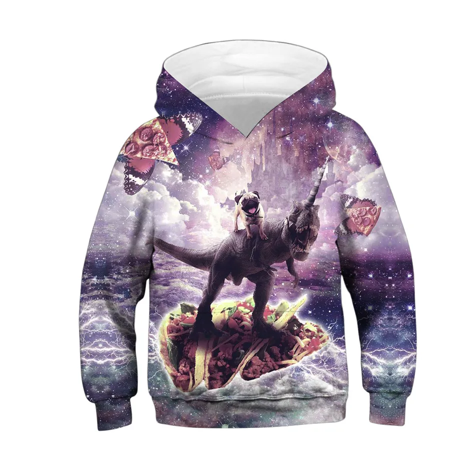 

Kids 3d Funny Sweatshirts Boys Girls Hoodies Unicorn Dinosaur Pug Pizza Pullover Children Winter Autumn Long Sleeve Sportwears