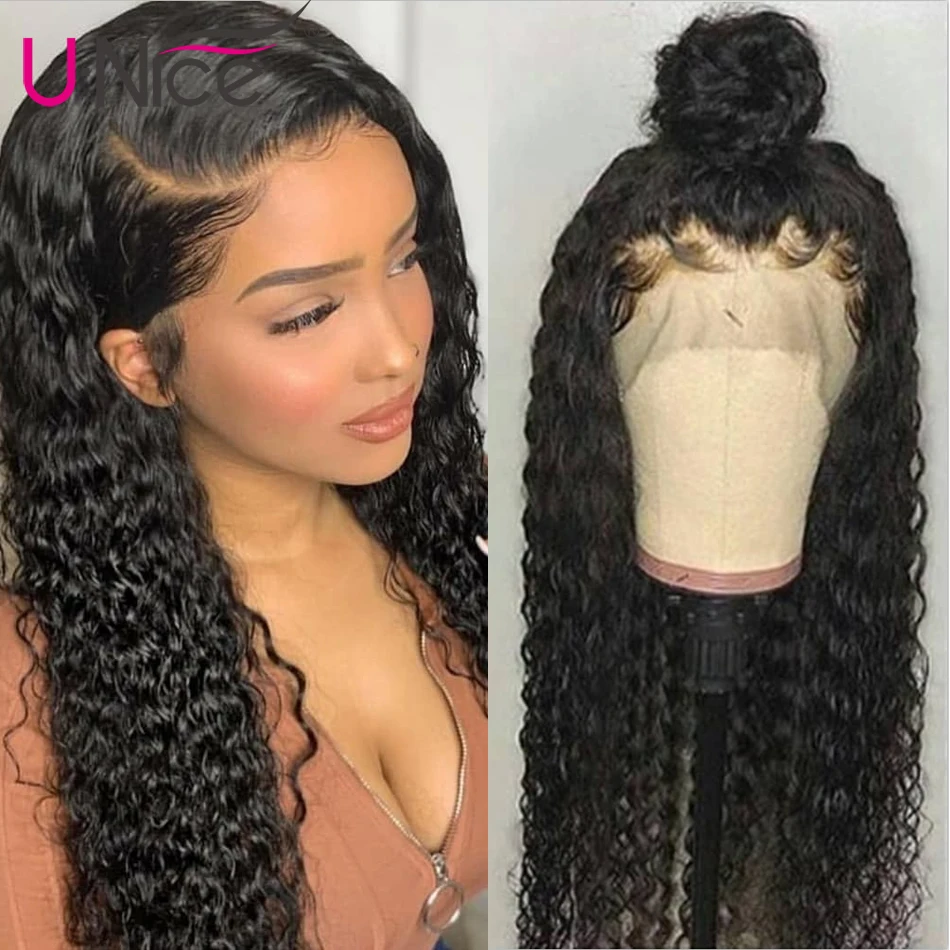 Волосы UNICE бразильские кудрявые человеческие волосы парики 14-24 дюймов полный шнурок человеческие волосы парики для черных женщин кудрявые человеческие волосы парики