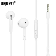 Preto Branco 3.5mm In Ear Fone de Ouvido Dinâmico de Graves Fone De Ouvido Com Fio do Fone de ouvido com Controle de Volume Mic Para Phonce PC