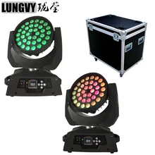 2 шт./лот кофр упаковка 36x18 w водить увеличить Перемещение Головы 6in1 Rgbwa Uv Led Мыть Перемещение головы Dj освещения сцены