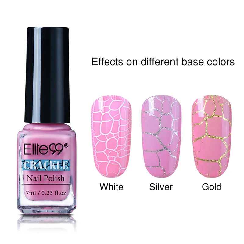  Elite99 7ml Soak Off Crackle Nail Polish Perfect Cracking Nail Lacquer Primer Quick Drying DIY Beau