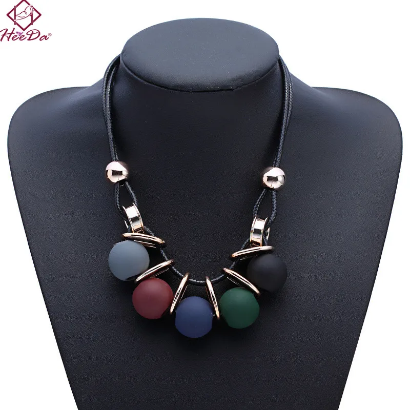

Heeda 2018 New High-end Elegant Dull Polish Ball Pendant Necklace Vintage Joker Unique Sweater Chain Fashion Hot-selling Kolye