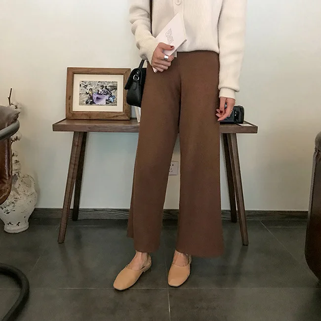 Huang E-2018 Осень Свободные Досуг узкие высокой талией трикотажные брюки тонкий широкие свободные штаны Дети K800 = 41