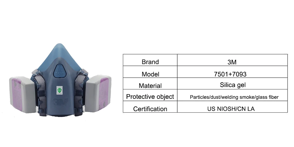 3 м 7501+ 7093 респиратор Половина маска для лица анти частицы/пыль/Сварка дыма/стекловолокна защитная маска XK008