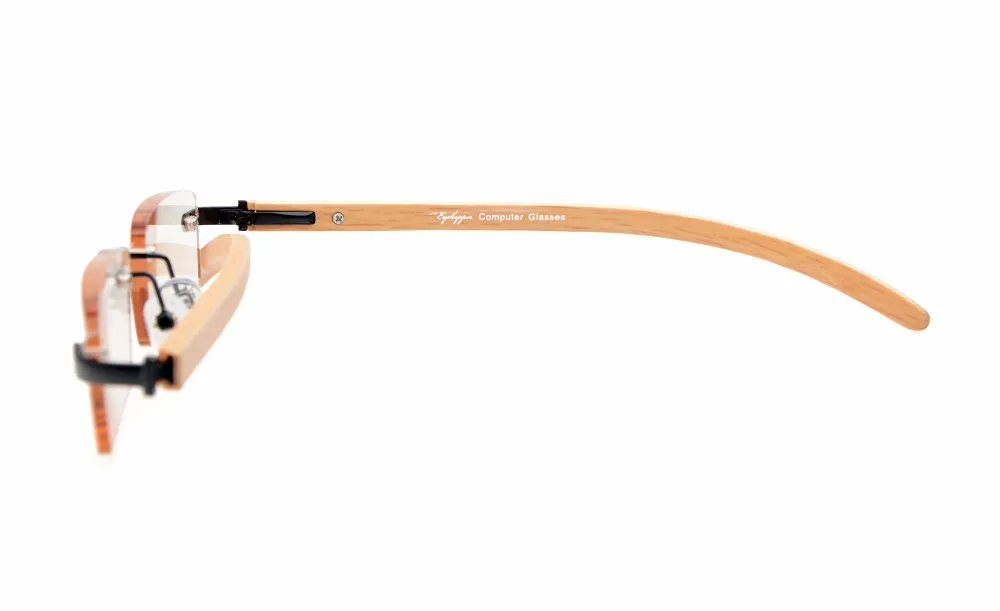 CG1633 окуляр янтарные тонированные линзы маленькие линзы без оправы в деревянной дужке и пружинные петли компьютерные очки для чтения