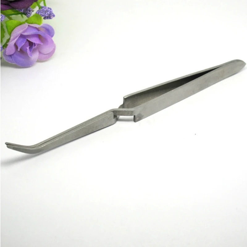 

1Pcs Cross Lock Stainless Steel Reverse Action Curved Straight Tweezer Acrylic Nail Shaping Tweezers Maintenance Hand Tools Hot