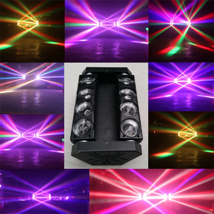 

Hot sell RGBW 4 in 1 8x12W Quad 4in1 CREE LED moving head beam Spider bar effect led disco light