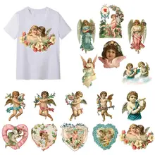 Ангелы пирограф термопечать офсетная пирограф печать на заказ детская одежда наклейки железо на патчи для одежды DIY