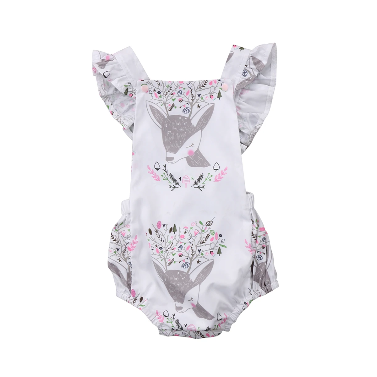 Toddler Infant Girl Print Bodysuits Casual Soft Newborn Baby Girls Floral Jumpsuit Bodysuit