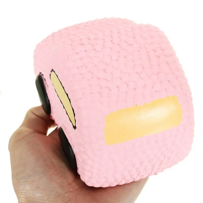 Для мягких медленно поднимающихся Jumbo мультфильм смайлик автомобиль гонщик розовый торт мягкая медленно поднимающаяся игрушка ароматизированный Сжимаемый брелок на телефон в виде булочки