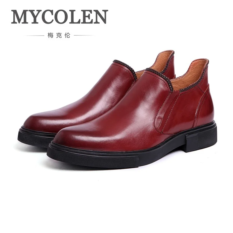 

MYCOLEN High Quality New Fashion Men Winter Boots Men Business High Top Genuine Leather Boots Mens Comfortable Winter Footwear
