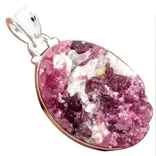 Lovegem подлинный розовый турмулин кварц кулон 925 пробы серебро, 41 мм, AP2029