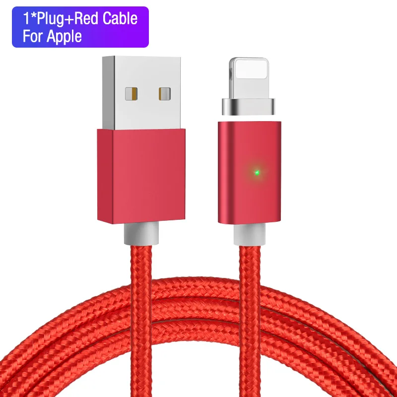 Posugear Магнитный 3 в 1 кабель для быстрой зарядки usb type C и Micro 1 м кабель для iphone Магнитный зарядный кабель для iphone samsung xiaommi - Цвет: Red For iphone