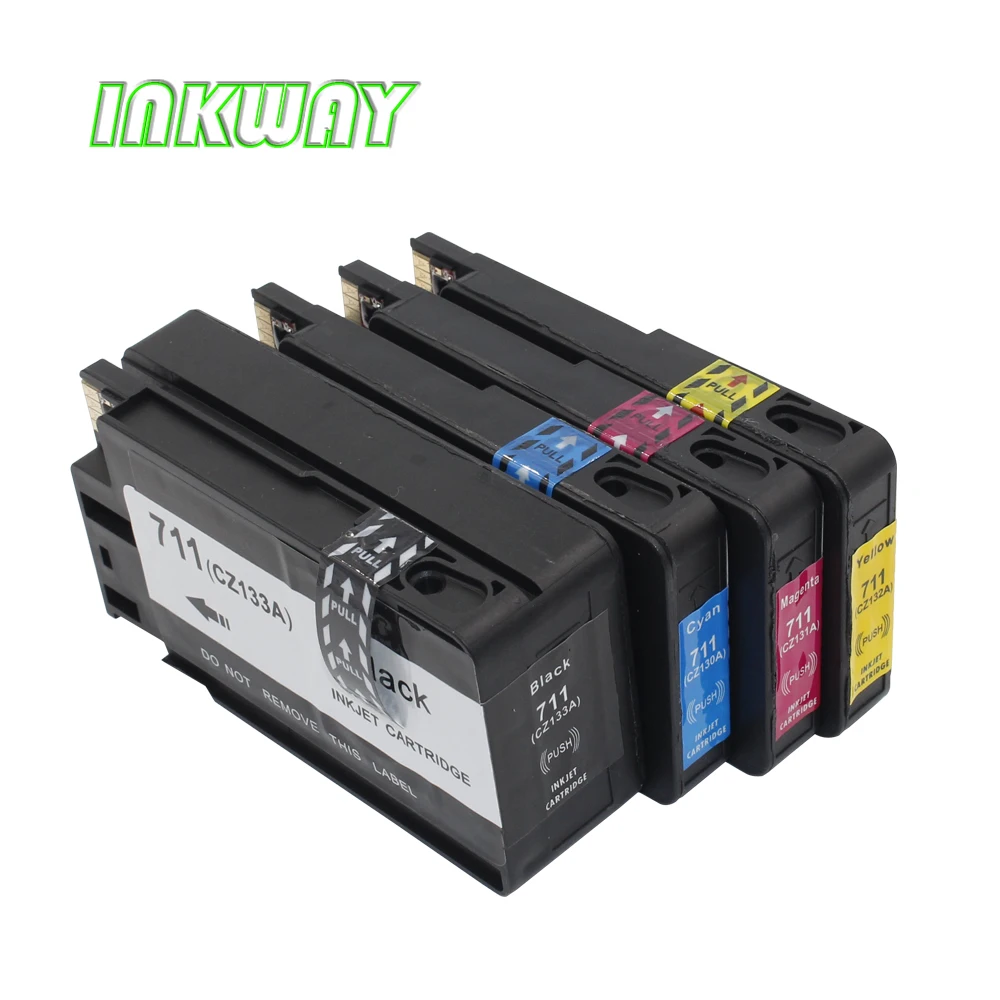 Inchiostro Way 4 Pacco High Yield Cartuccia Di Inchiostro Compatibile Di Ricambio Per Stampante Hp711 Adatto Per Designjet T120/T520 Eprinter