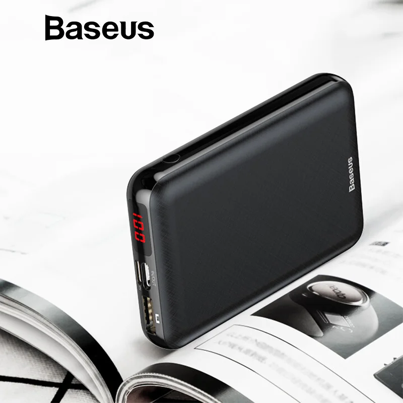 

Baseus 10000mAh Power Bank For iPhone XS XR 5V 3A USB PD Quick Charge 3.0 Fast Charging Powerbank For Samsung Xiaomi Huawei Bank