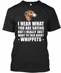Летние хлопковые шорты Whippet Dog Owner Мужские Подарочные рубашки с круглым вырезом