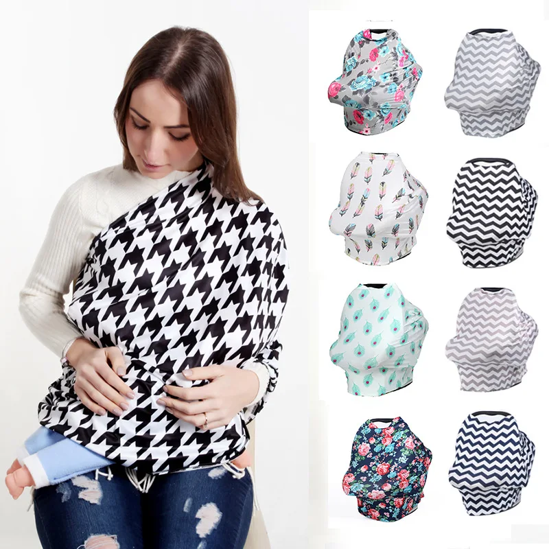 

Newborn Nursing Cover Infant Car Seat Canopy for Baby Accessories Striped Cotton Baby Feeding Cover Breastfeeding Scarf