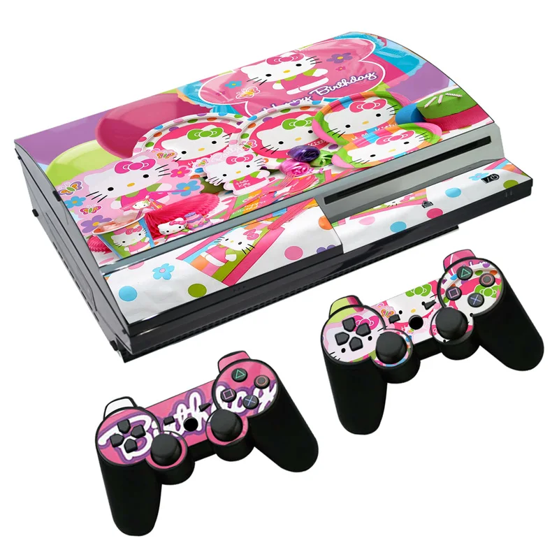 Hello kitty наклейка для PS3 Fat playstation 3 консоль и контроллеры для PS3 Skins Наклейка виниловая пленка