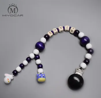 

Personalised --Any name lovely cool black wooden beads baby pram charm stroller toy Baby Rattles Mobiles toy stroller chain
