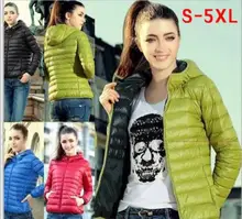 2018 Winter Women's Long Sleeve Cap with Thin Cotton Jacket Short Jacket Warm Slim Coat Parka Female Solid Portabl Outwear