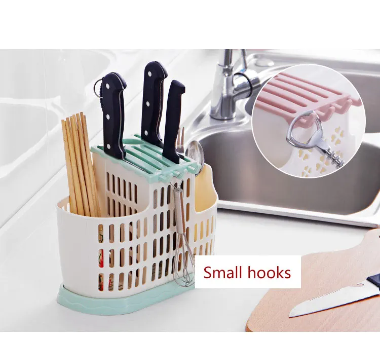 Saim пластиковая корзинка для палочек для еды дренажный нож стойка бытовой держатель инструмента Подставка для ножей кухонная стойка для хранения ложки A-021