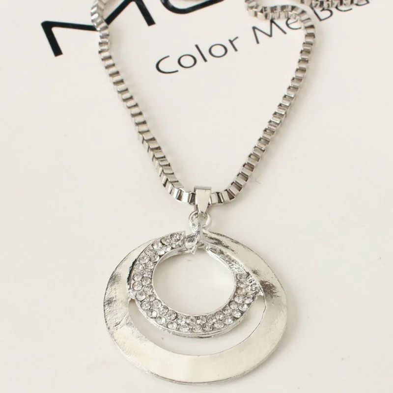Серебряное длинное ожерелье с цепочкой, женские круглые подвески, ожерелье, s массивное ожерелье, ювелирные изделия, подарки, колье, Femme Bijoux Arets Mujer