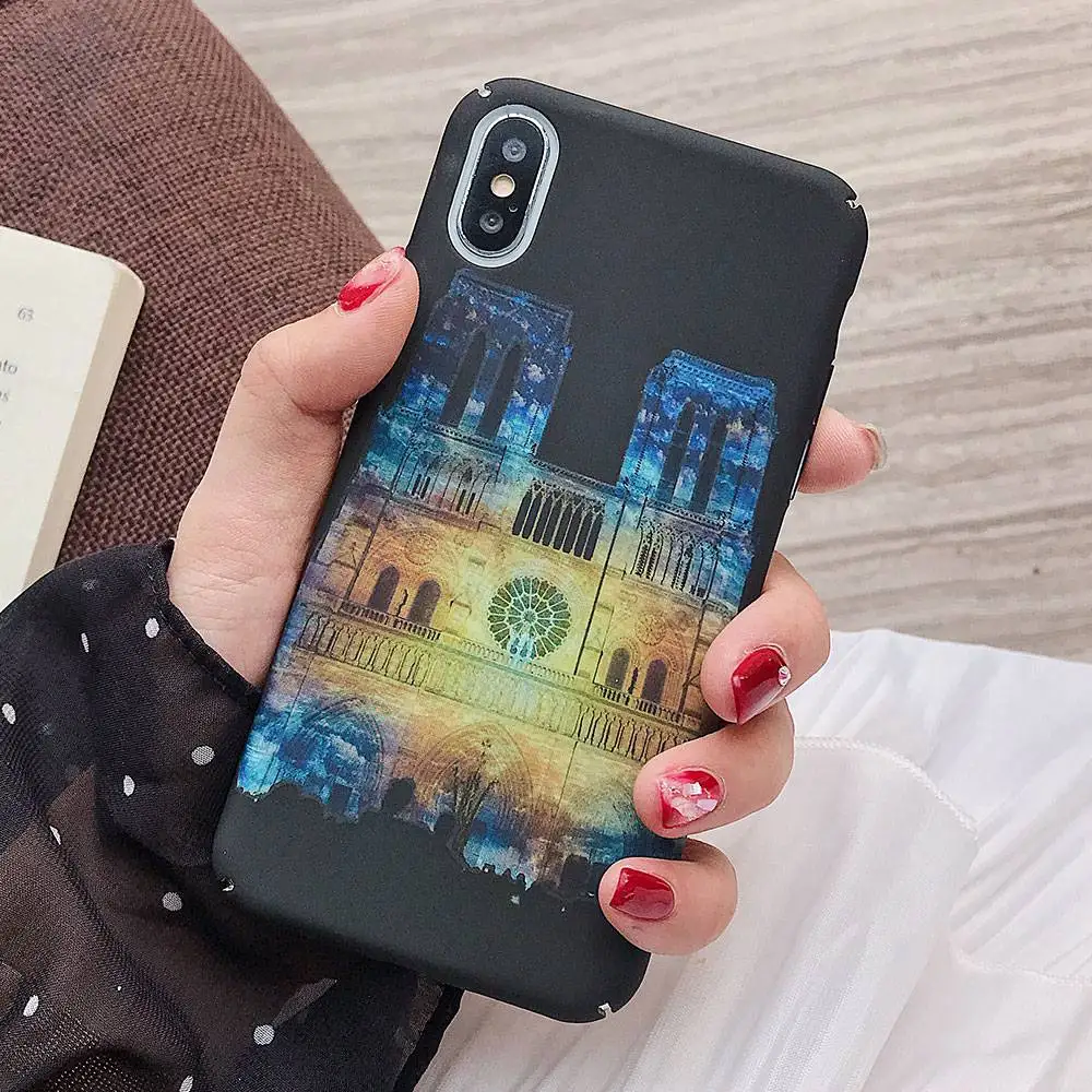 KISSCASE Luminous Phone Case For iPhone XR XSMAX X 7 8 6 6S Plus Notre Dame de Paris 5 5S SE Capa Coque Funda |