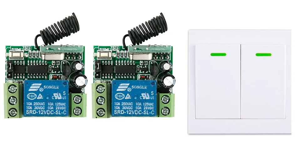 

New DC12V 1CH Wireless Remote Control Switch System 2*Receiver + Wall Panel Remote Transmitter Sticky Remote Smart Home Switch