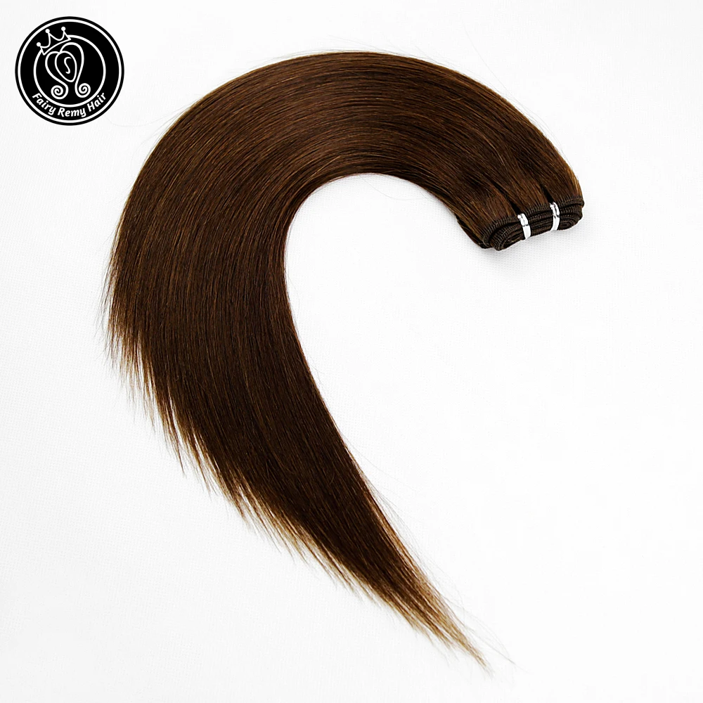 Сказочные волосы remy 100 г/шт. 1"-22" бразильские прямые волосы плетение пучки Remy человеческие волосы пучки темно-коричневый наращивание волос