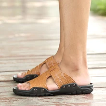 POLALI/тапочки из спилок; коллекция года; Лидер продаж; Летние сандалии; пляжная обувь; Вьетнамки; hombres sandalia; большие размеры 38-52