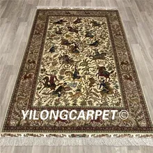 YILONG 4'x6' шелковый ковер ручной работы украшения дома Охота Дизайн Шелковый ковер